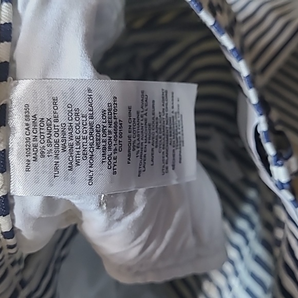 Current/Elliott The Cropped Lexton Pant Blue Stripe Zippered Ankle Size 24 - Picture 9 of 10